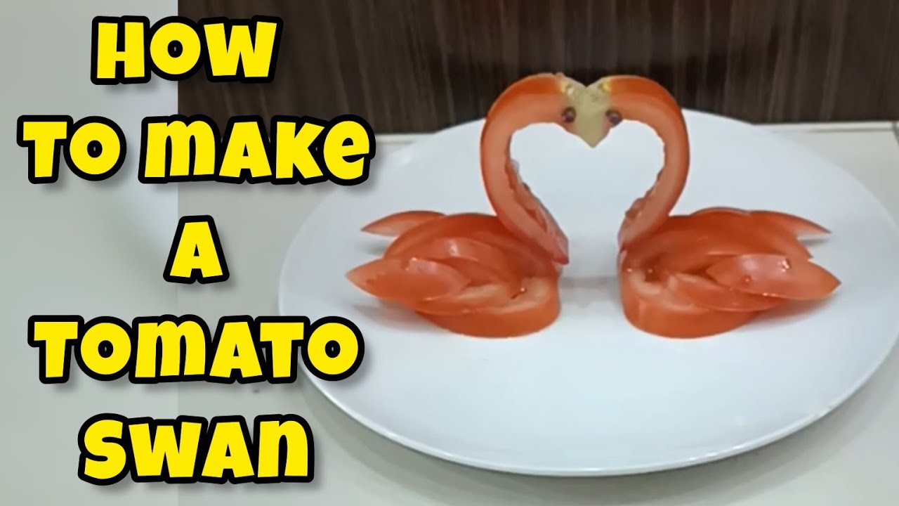 HOW TO: MAKE A TOMATO SWAN #fypyoutube #tomato #garnish #carving