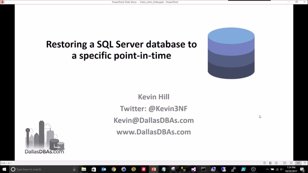 SQL Server Point In Time Restore Demo