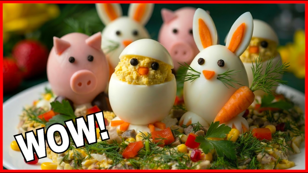 Wow! Der Hit auf jeder Oster-Party! 🐷🐰🐣 Top 3 gefüllte Eier – Fingerfood ohne Mayonnaise