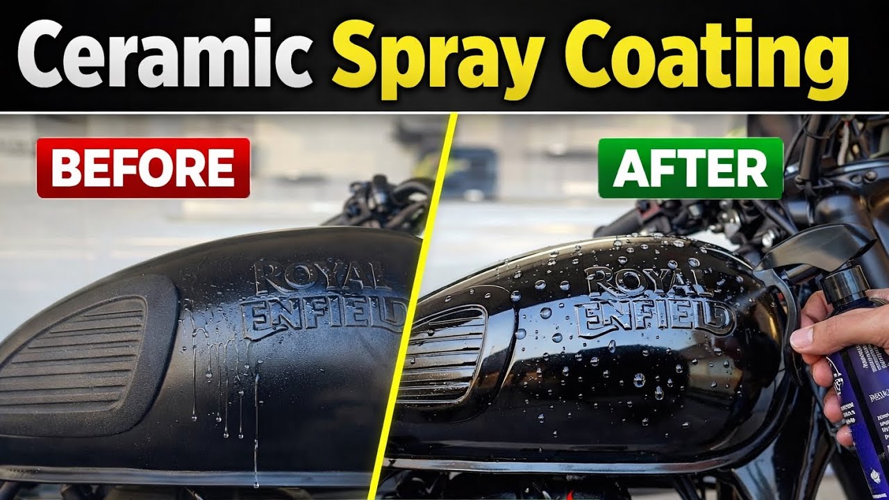 Bike Ceramic Spray Coating | Royal Enfield Classic 350 | Classic 350 Stealth Black 