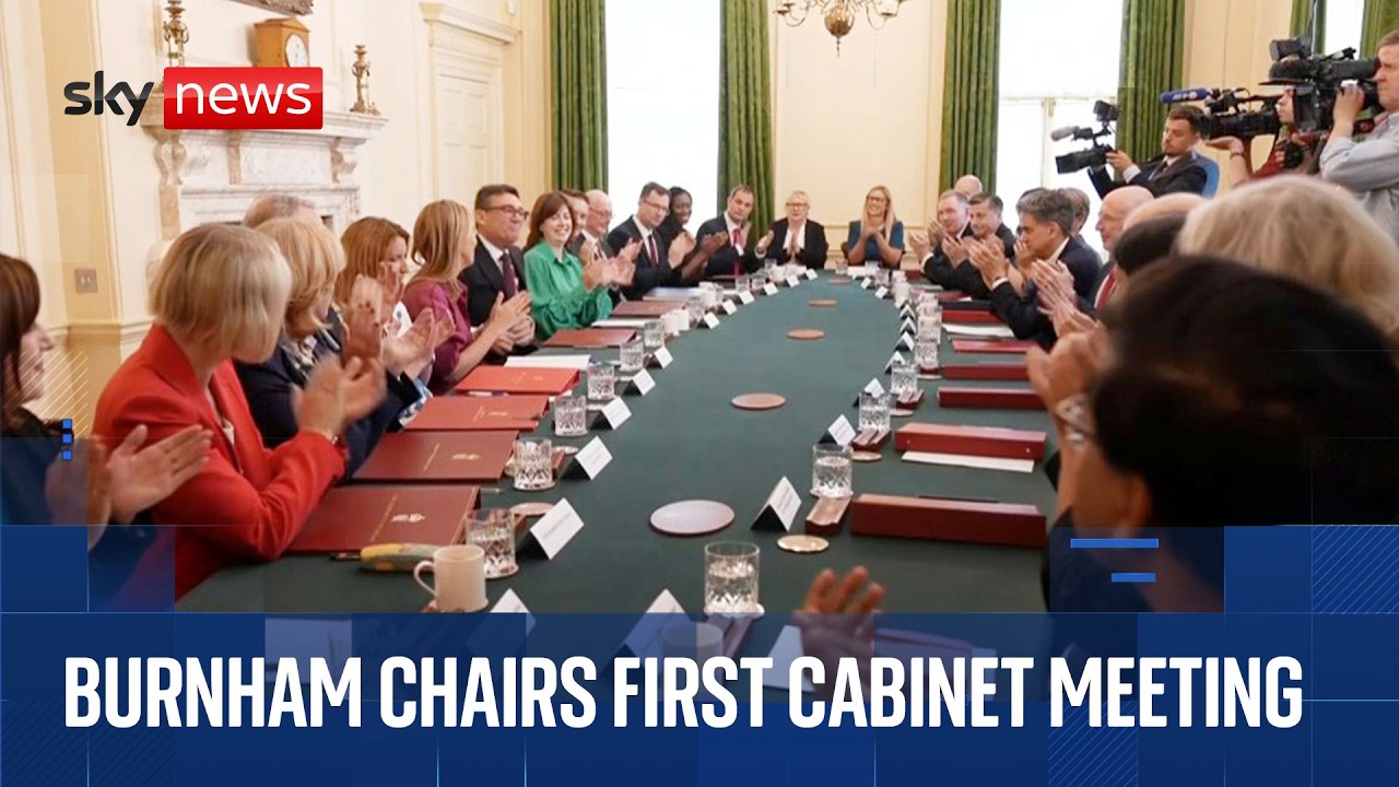 Live from Downing Street as Burnham hosts first cabinet meeting