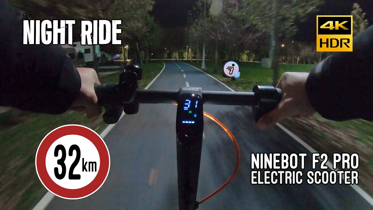 Segway Ninebot F2 Pro Electric Scooter - 11 Minutes Night Ride (Environment Sound Only) 4K