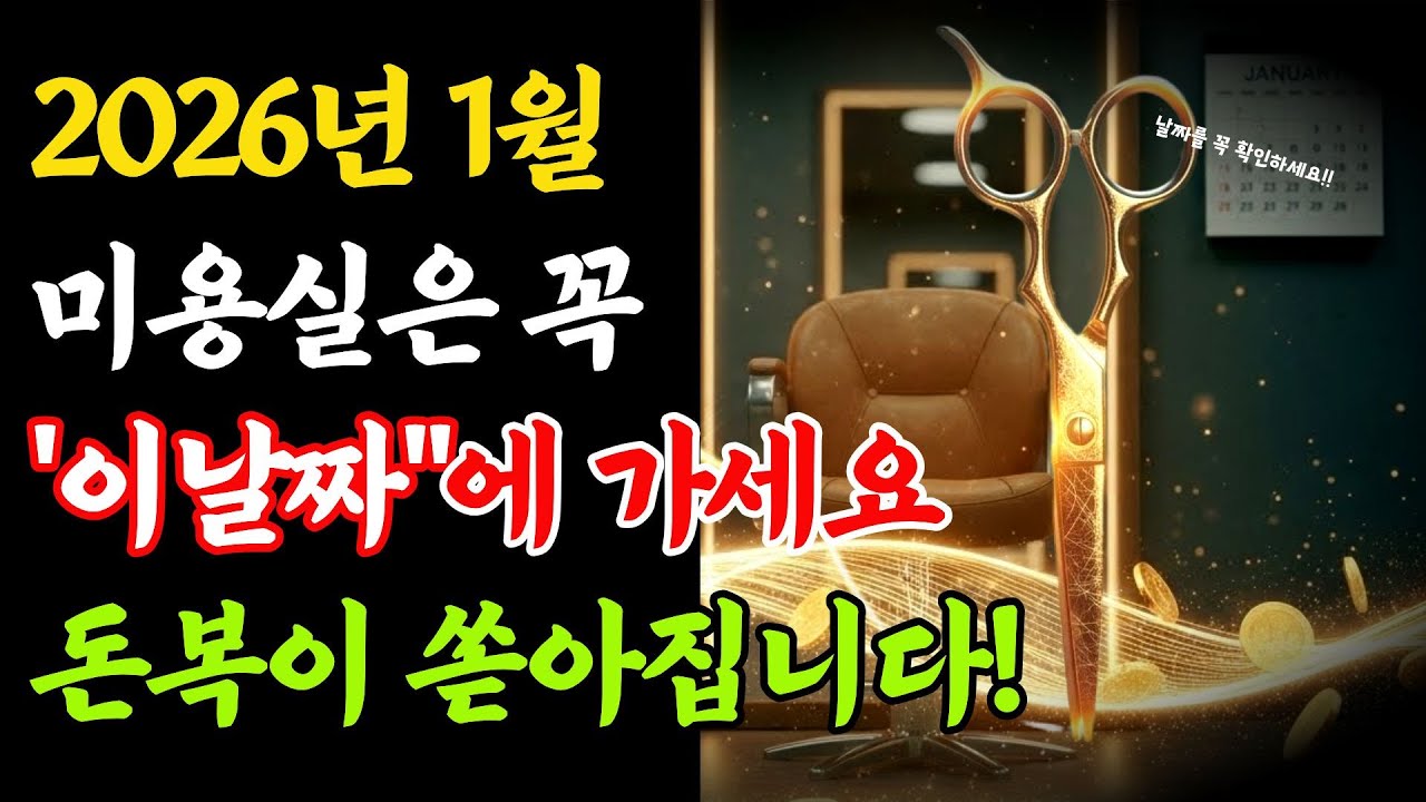 병오년 26년 1월엔 이날 미용실에 가세요! 한 해 재물복이 폭발합니다! 재물운 | 금전운 | 소원풍수 | 풍수날짜