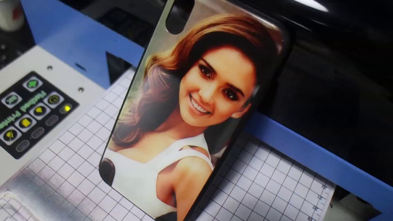 DIY IphoneX Glass case printing by UV flatbed phone case  printer