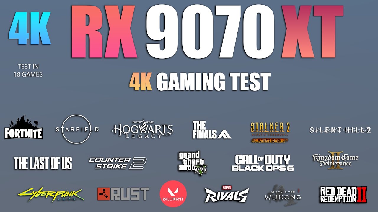 RX 9070 XT : Test in 18 Games in 4K - RX 9070XT 4K Gaming