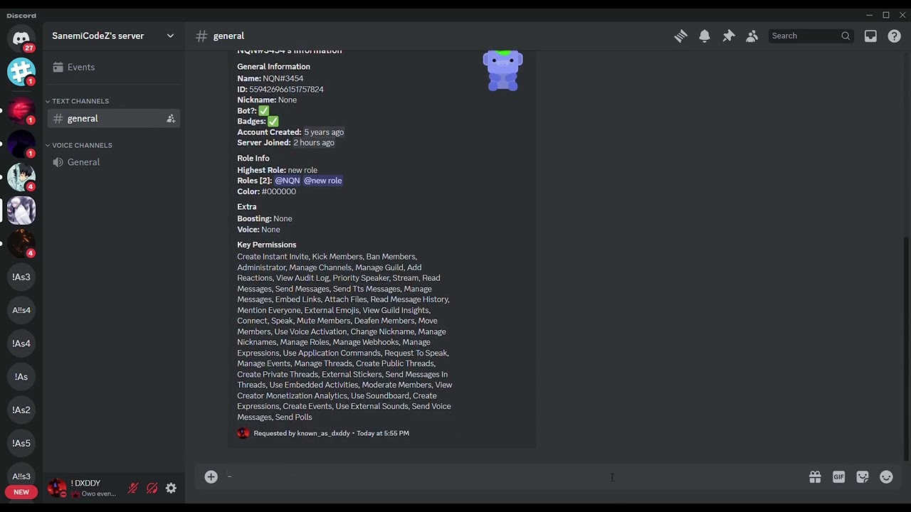 userinfo and membercount