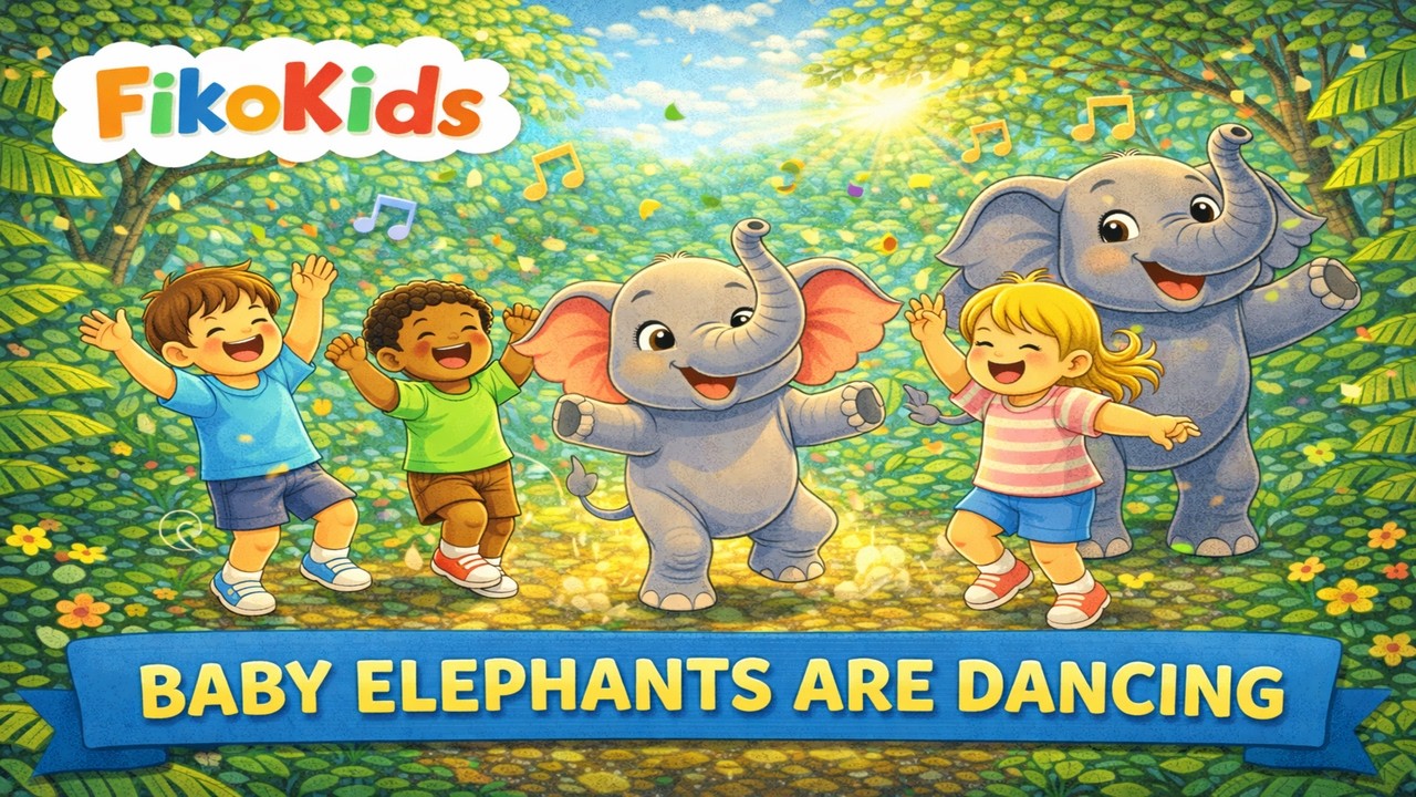 Baby Elephant Dance Song 🐘 Kids Jungle Dance Song | Fun Animal Song | FikoKids