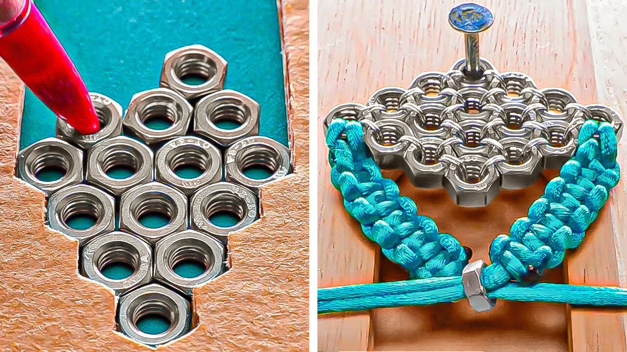 💎 Ideias Fáceis de Bijuteria DIY: Pulseira de Diamante com Porca Hexagonal 💎