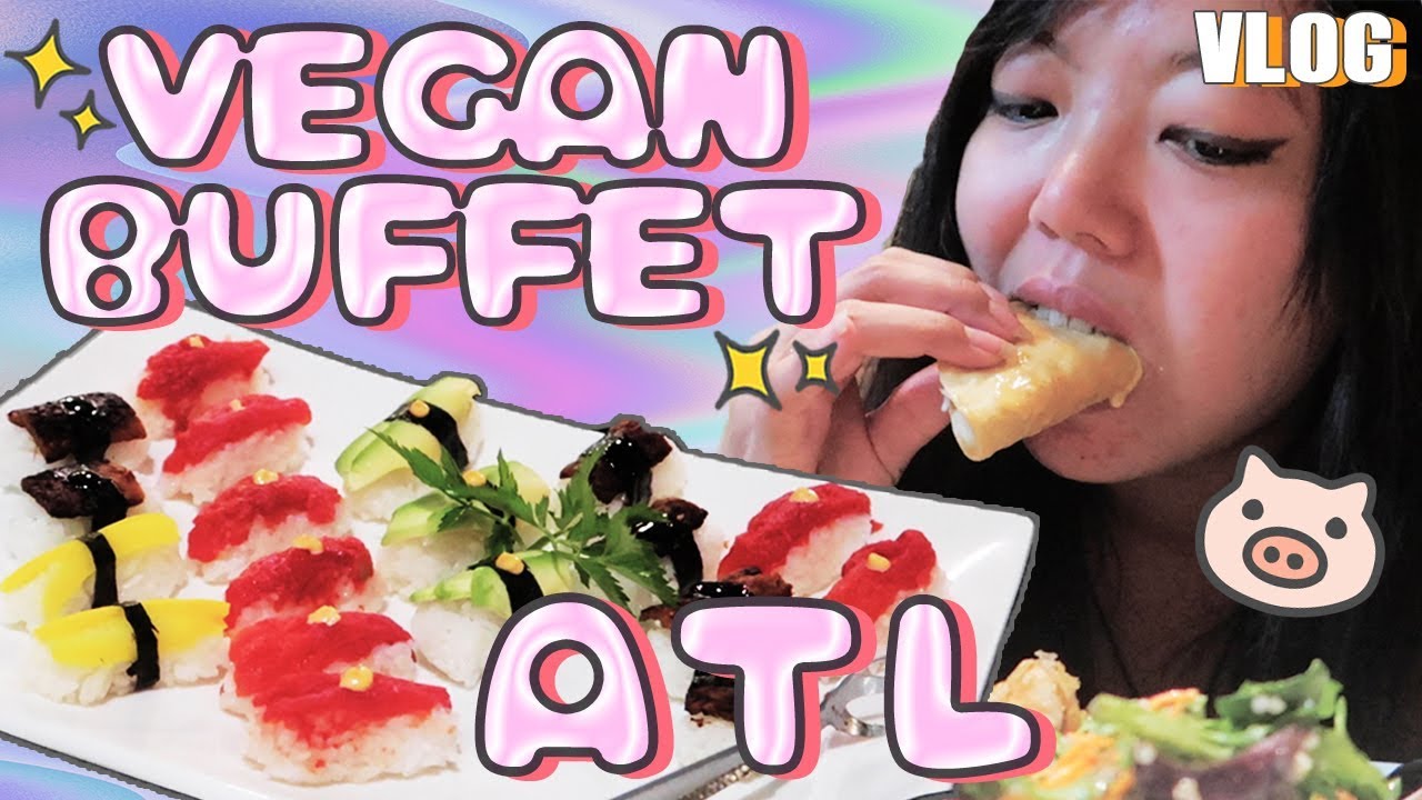 🍣🌱 Atlanta Vlog - Sunday Vegan Brunch Buffet!