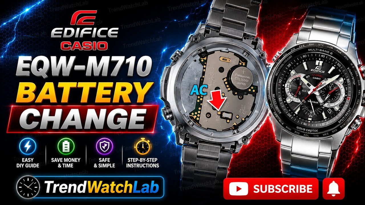 How to change the battery and AC reset Casio Edifice EQW-M710 watch.