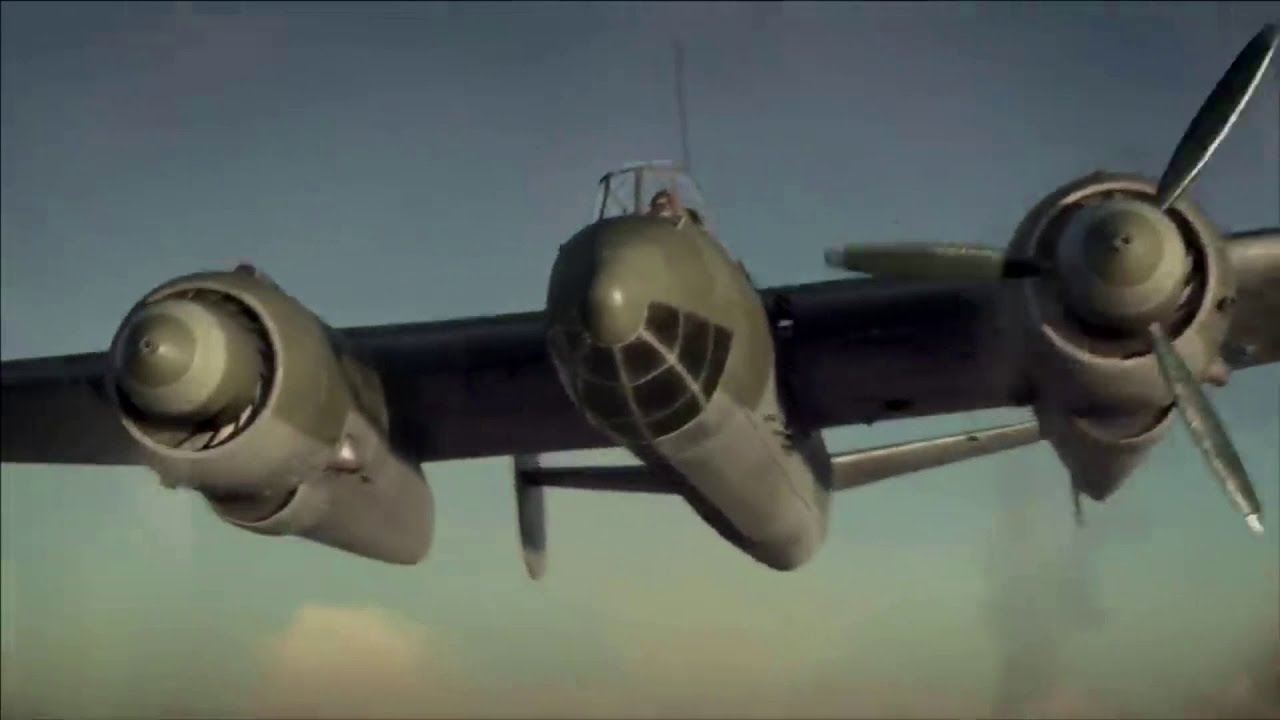 Перехват двух бомбардировщиков Ту-2 самолетом Bf-109 Messerschmitt (Баллада о Бомбере)