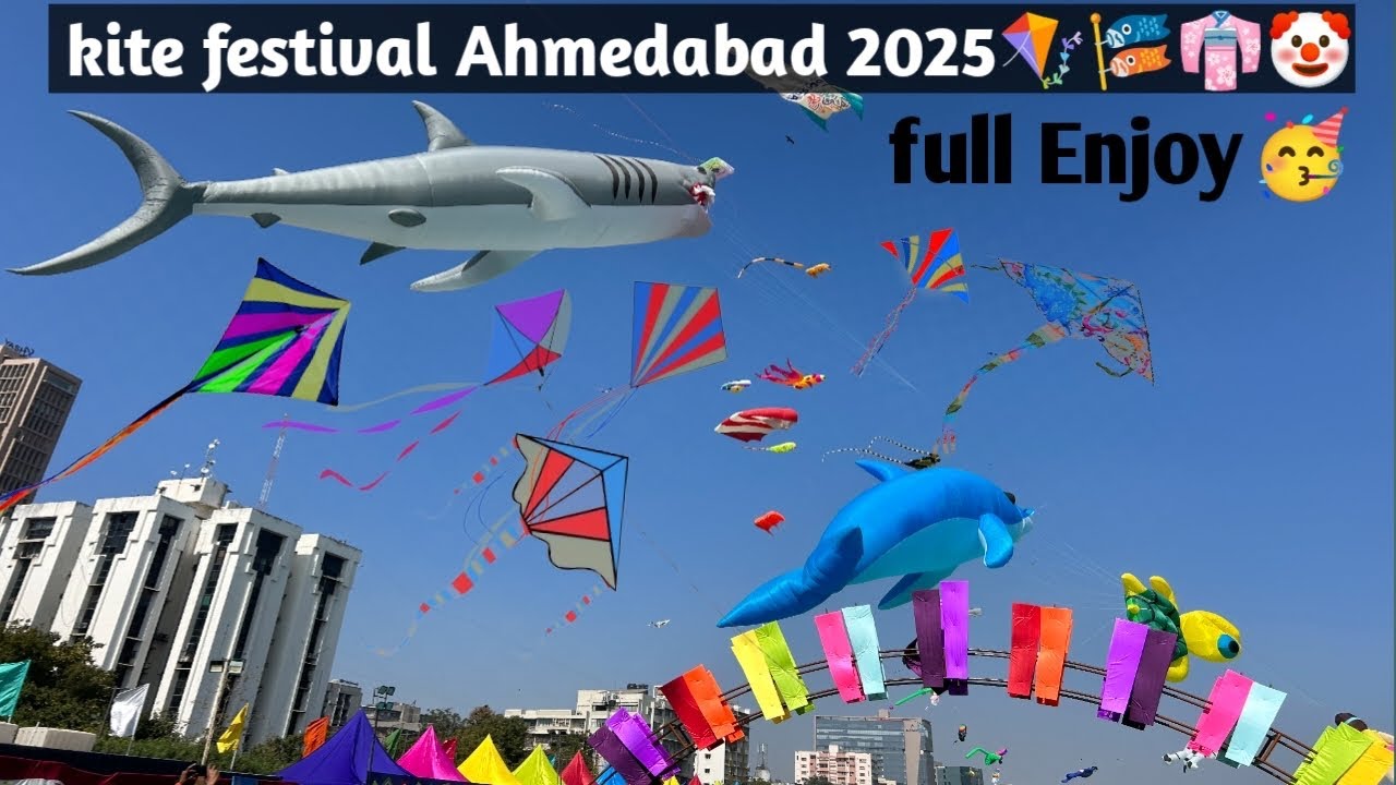 Kite festival Ahmedabad 2025 [4k]🪁🌈🪼🐬 || Ur20 vlogs || intenesnal kite festival in Ahmedabad 2025