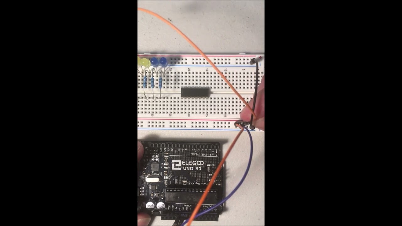 Arduino Introduction Lesson16 Eight LED with 74HC595