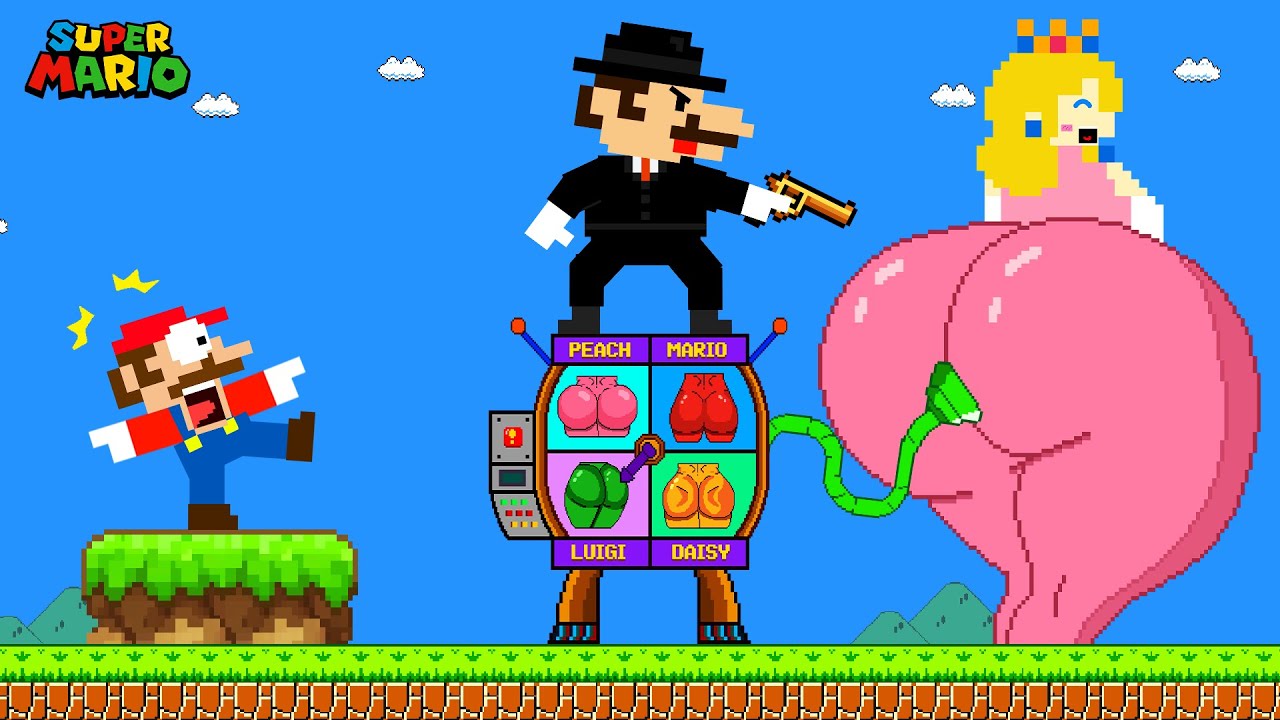 Super Mario Bros. but Mario Gangster save Peach Giant BUTT in Vending Machine | Game Animation