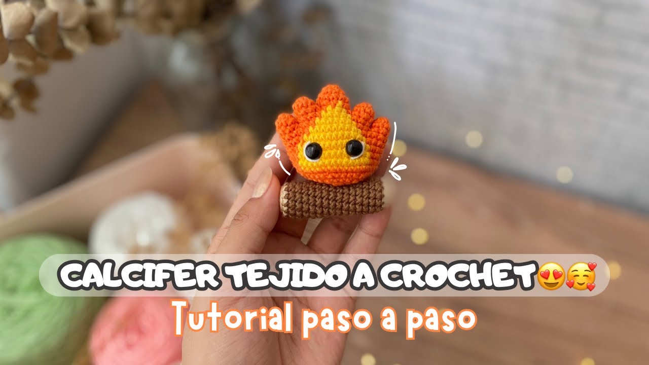 😍😱CROCHET CALCIFER KEYCHAIN/studio ghibli/KEYCHARM crochet Calcifer