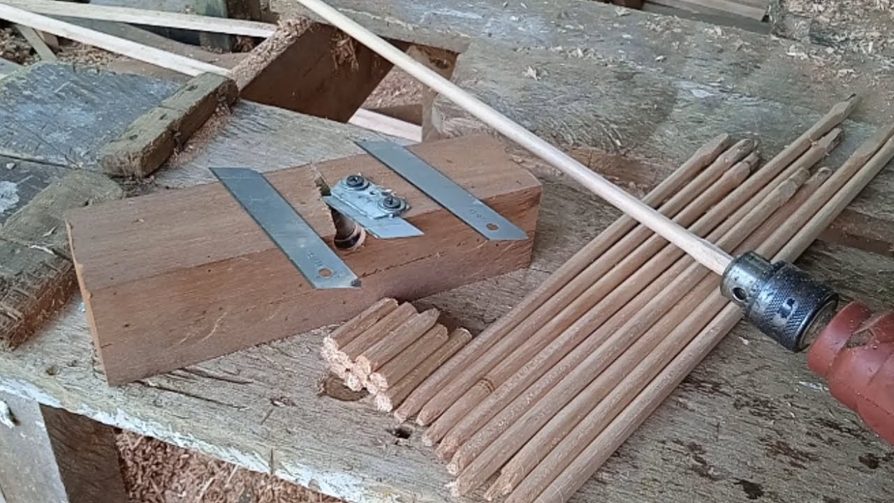 MEMBUAT DOWEL KAYU / CARA MEMBUAT PASAK KAYU