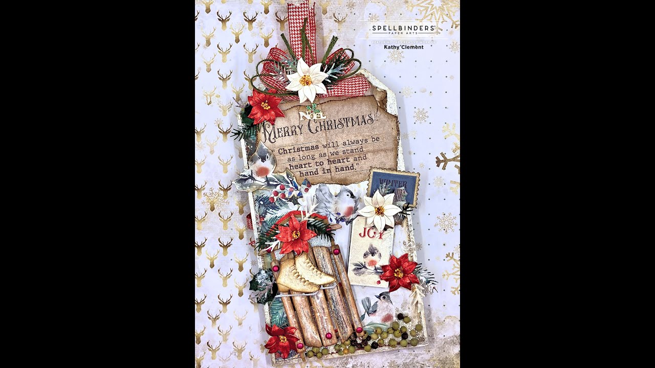 Spellbinders Celebrate the Season Sled Tag Tutorial with Stamperia Romantic Christmas