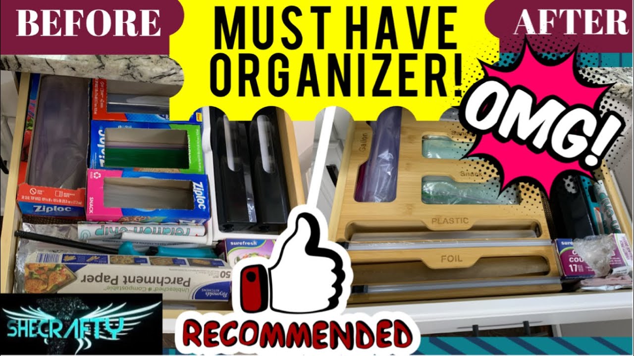 Must Have Organizer: Bamboo Ziplock Bag Storage Organizer & Wrap Dispenser w/ Cutter Review