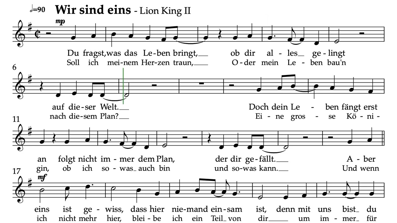 Wir sind eins - Lion King II - G