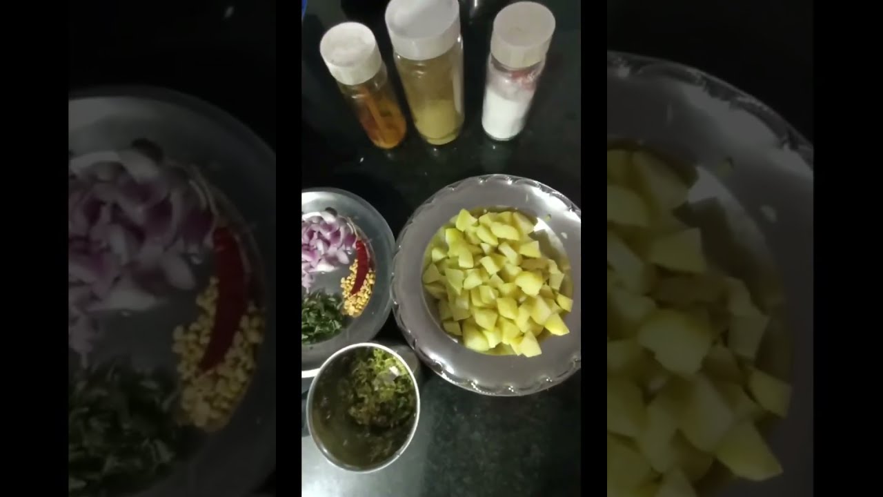 పచ్చికారం తొ బంగాళాదుంప వేపుడు