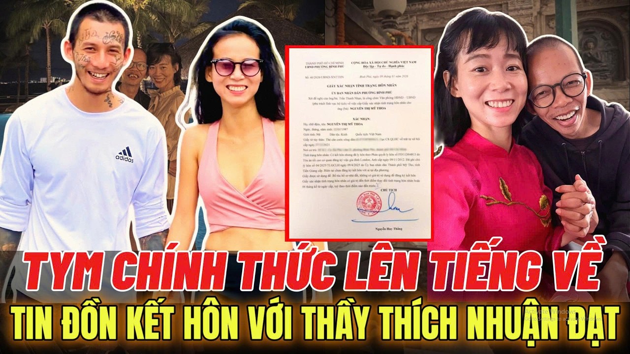 SỐC: TYM chính thức lên tiếng về chuyện KẾT HÔN VỚI THẦY THÍCH NHUẬN ĐẠT, lộ giấy tờ hoàn tục