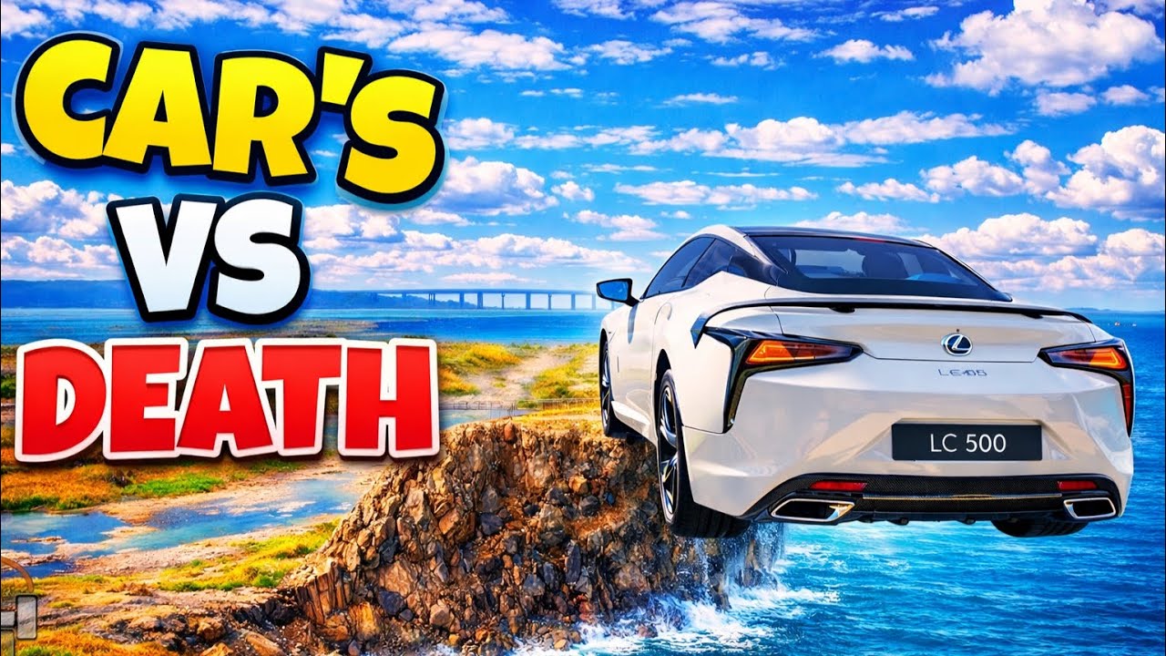 BeamNG.drive High Speed Cars vs Death Road! | Massive Jumps & Crashes