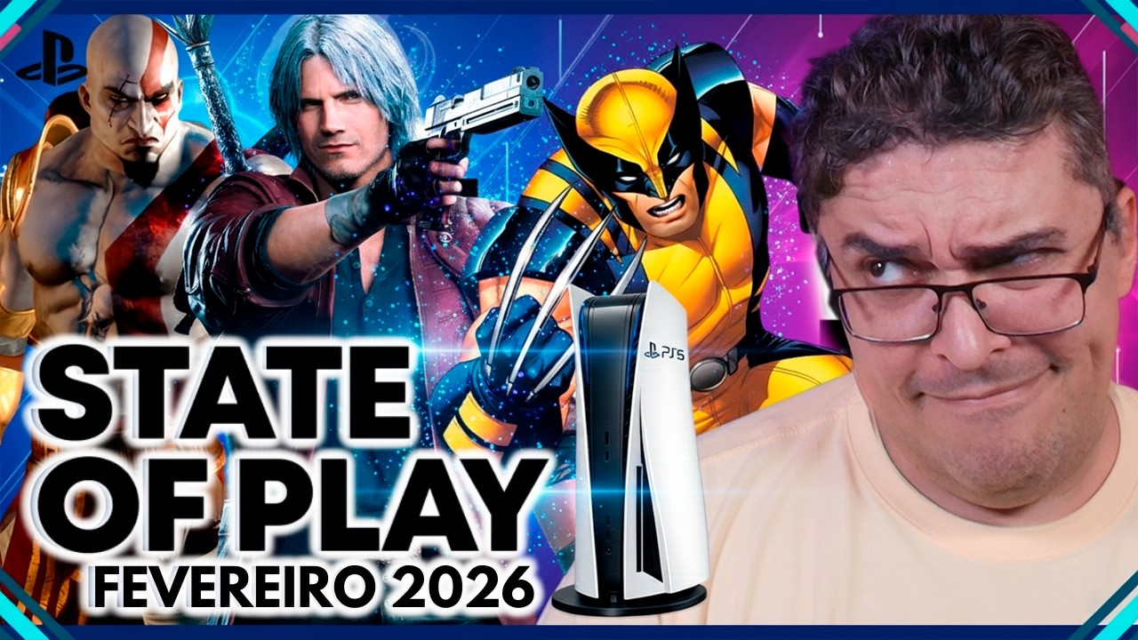 React e Novidades do Playstation 5 no State of Play Fevereiro de 2026