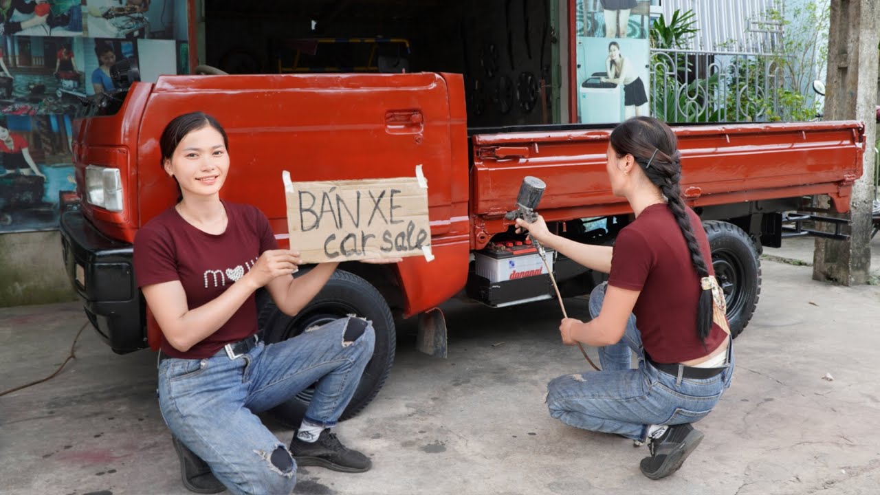 Genius girl's challenge: Restore the body and change the paint color of Daewoo truck (500kg)like new