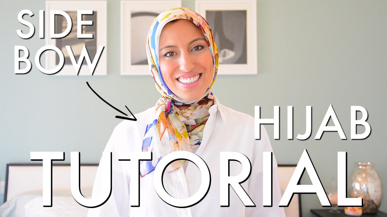 Spring/Summer Knotted Bow Neck-Tie Square Scarf Hijab Tutorial - Haute Hijab
