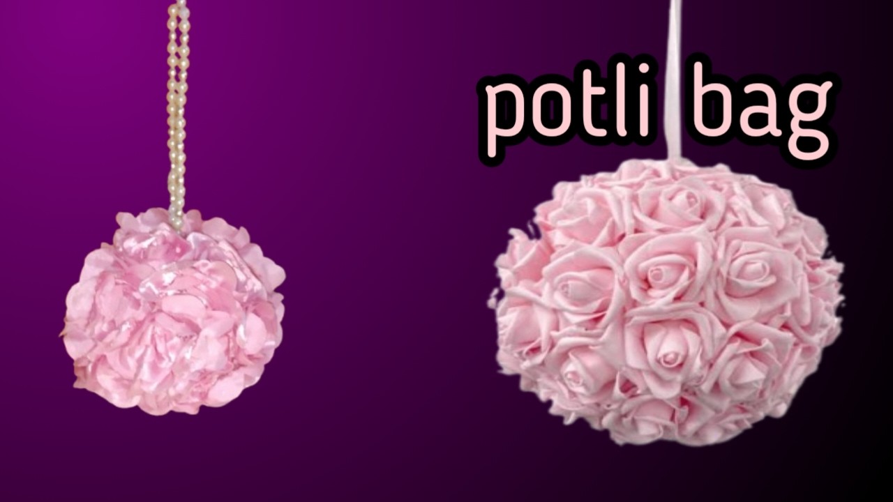Rose flower potli bag//