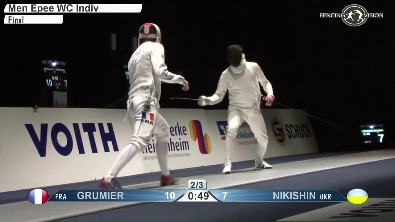 FE M E Individual Heidenheim WC 2016 Final podium NIKISHIN UKR vs GRUMIER FRA