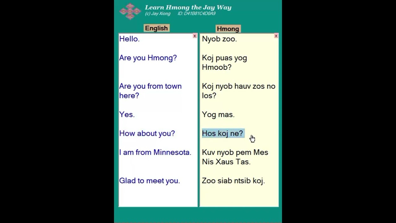 Are you Hmong? 