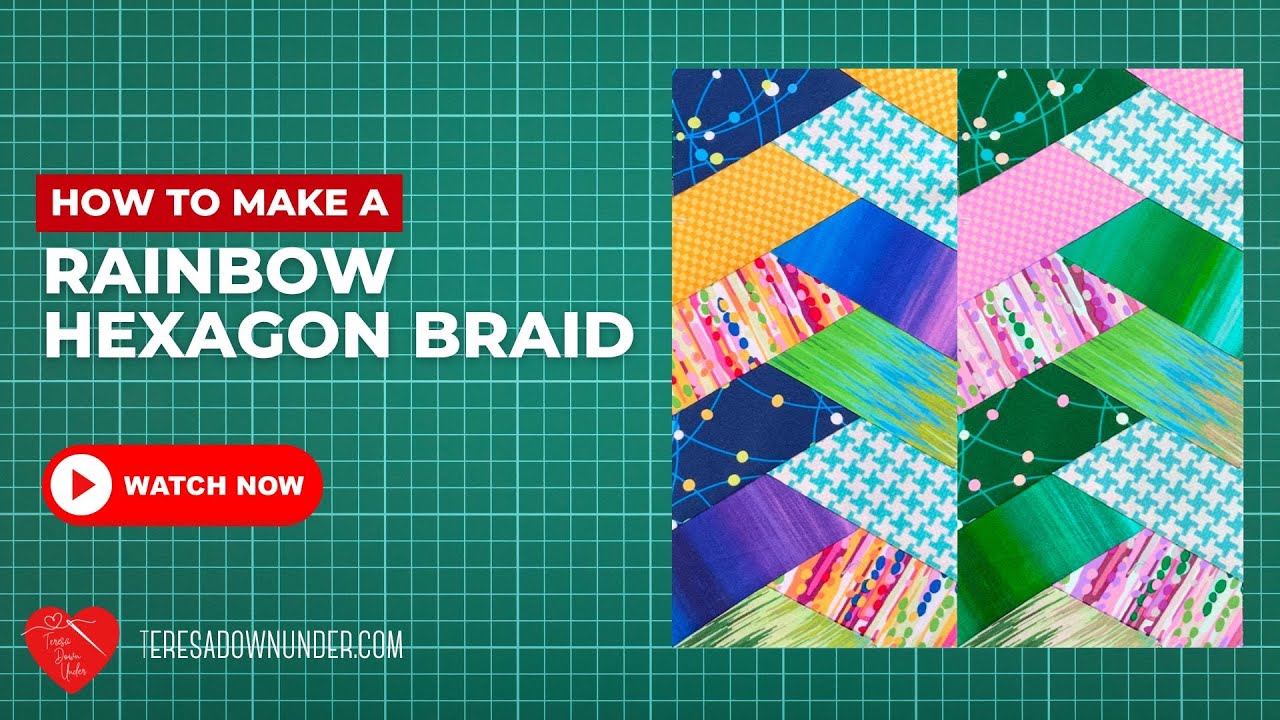 How to make a Rainbow hexagon braid block