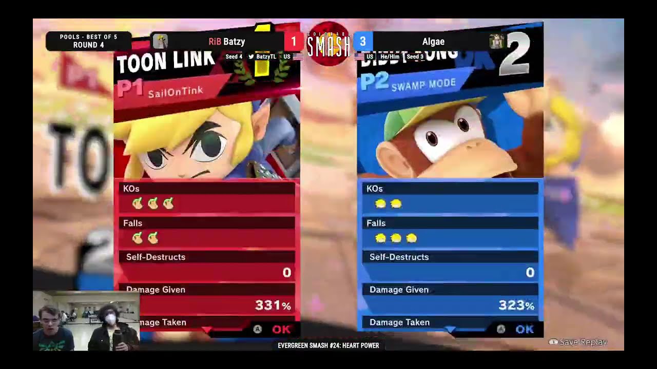 Evergreen #24 Pools Batzy (Toon Link) vs Algae (Diddy Kong)