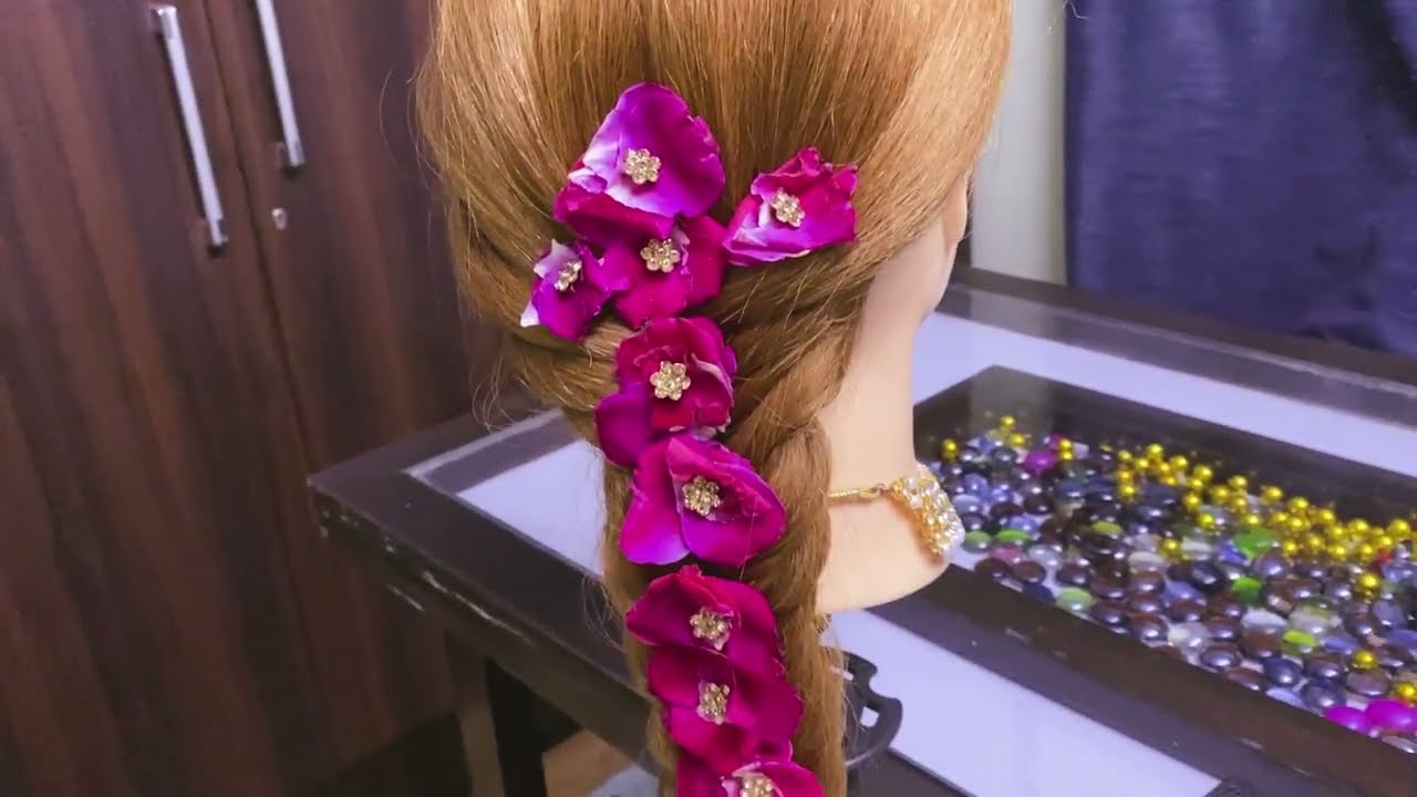 Messy Braid Hairstyle for Wedding/Party/Reception | beauty with care by Sonali