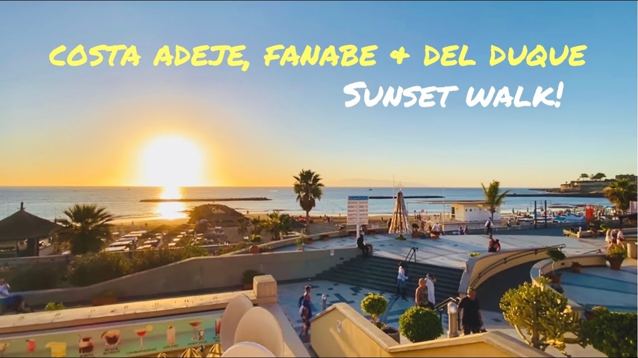 Тенерифе, Коста Адехе, Фанабе и Дель Дуке, ПРОГУЛКА НА ЗАКАТЕ ☀️ 4K