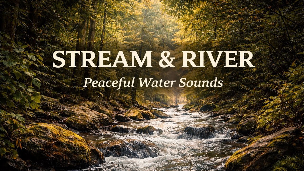 Gentle Stream Sounds for Restful Sleep 🌙💦 Black Screen