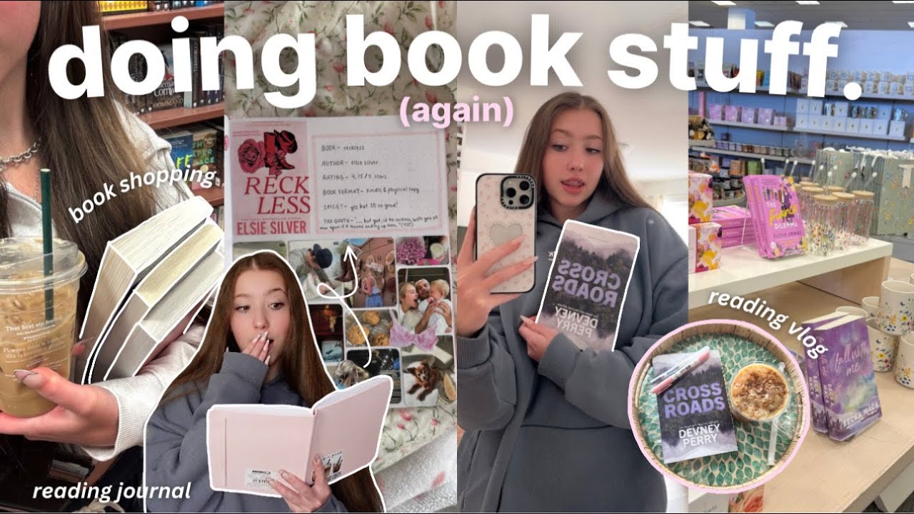 doing book stuff (again) 📚✨ book shopping, reading journal, read with me, kindle stickers & more!