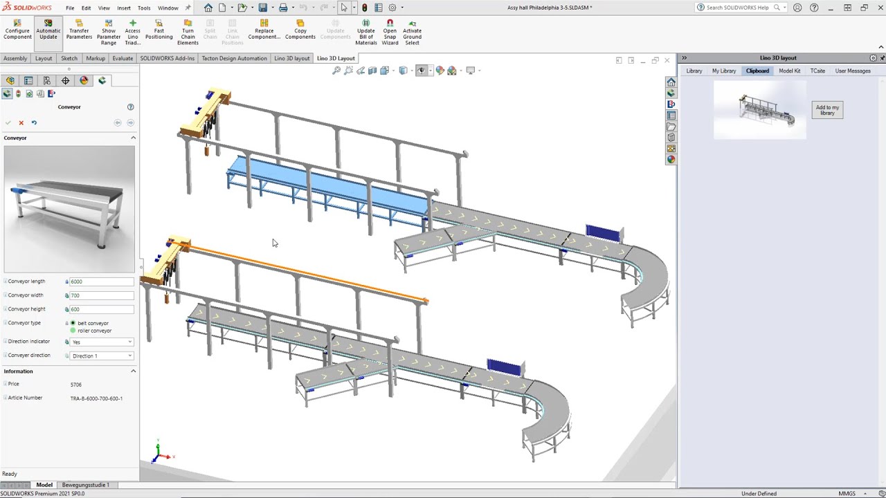 Lino® 3D layout for Solidworks®