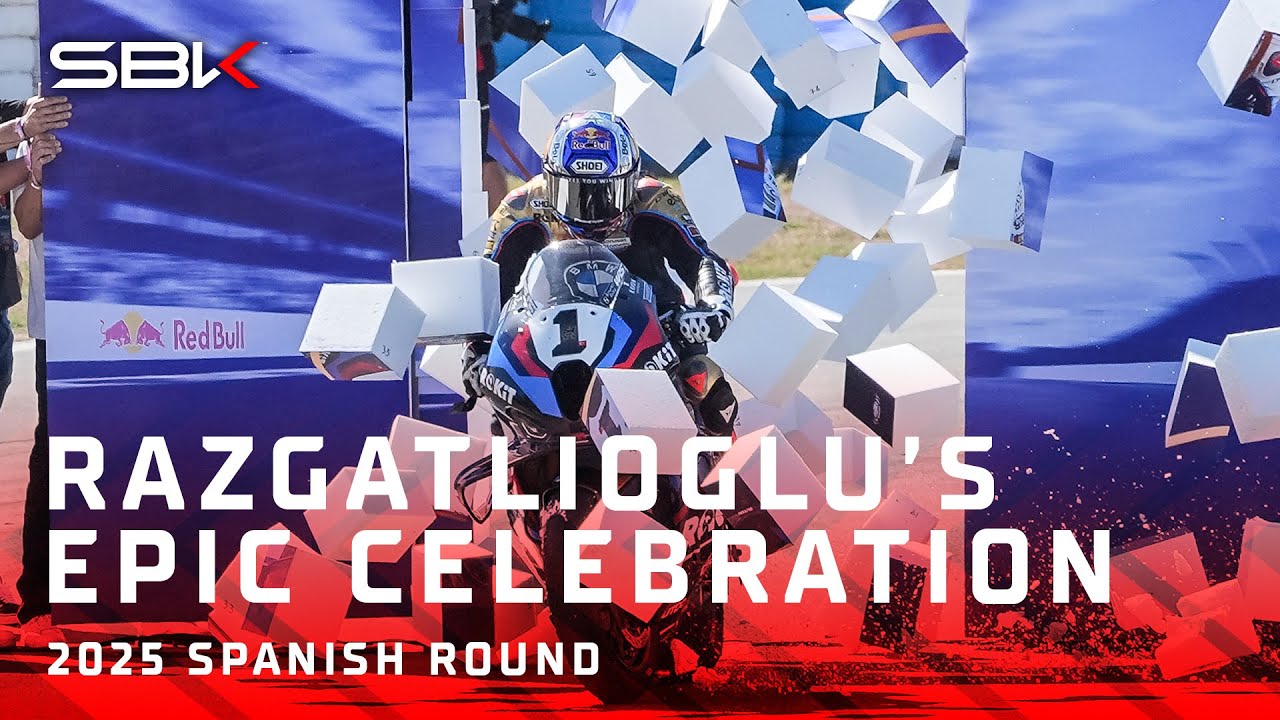 Разгатлиоглу разбивает стену, празднуя третий титул чемпиона WorldSBK 👑 | 2025 #SpanishWorldSBK 🇪🇸