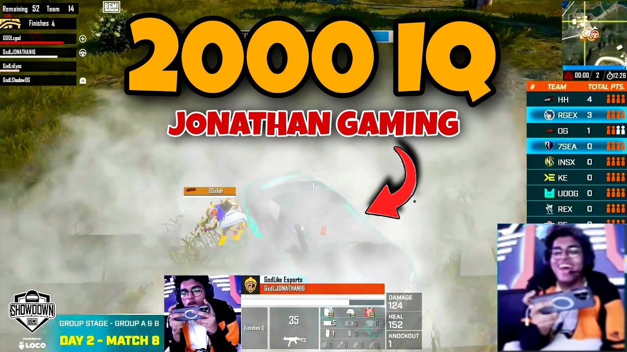 2000IQ | 1V4 DOMINATION | JONATHAN GAMING | BGMI SHOWDOWN | MN squad