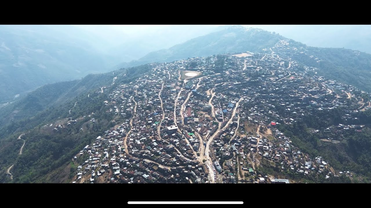 Aerial view of Kiphire town