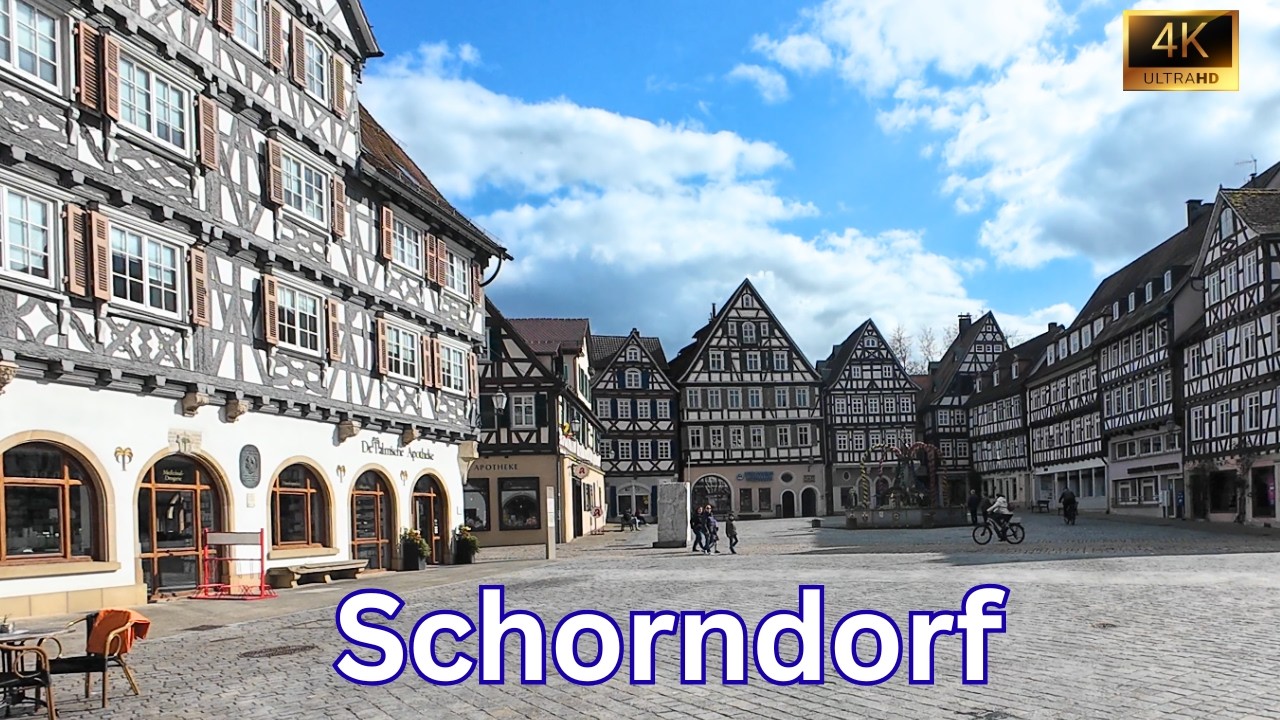 Birthplace of Gottlieb Daimler | Half-Timbered Town Schorndorf | Germany 4K Walking Tour