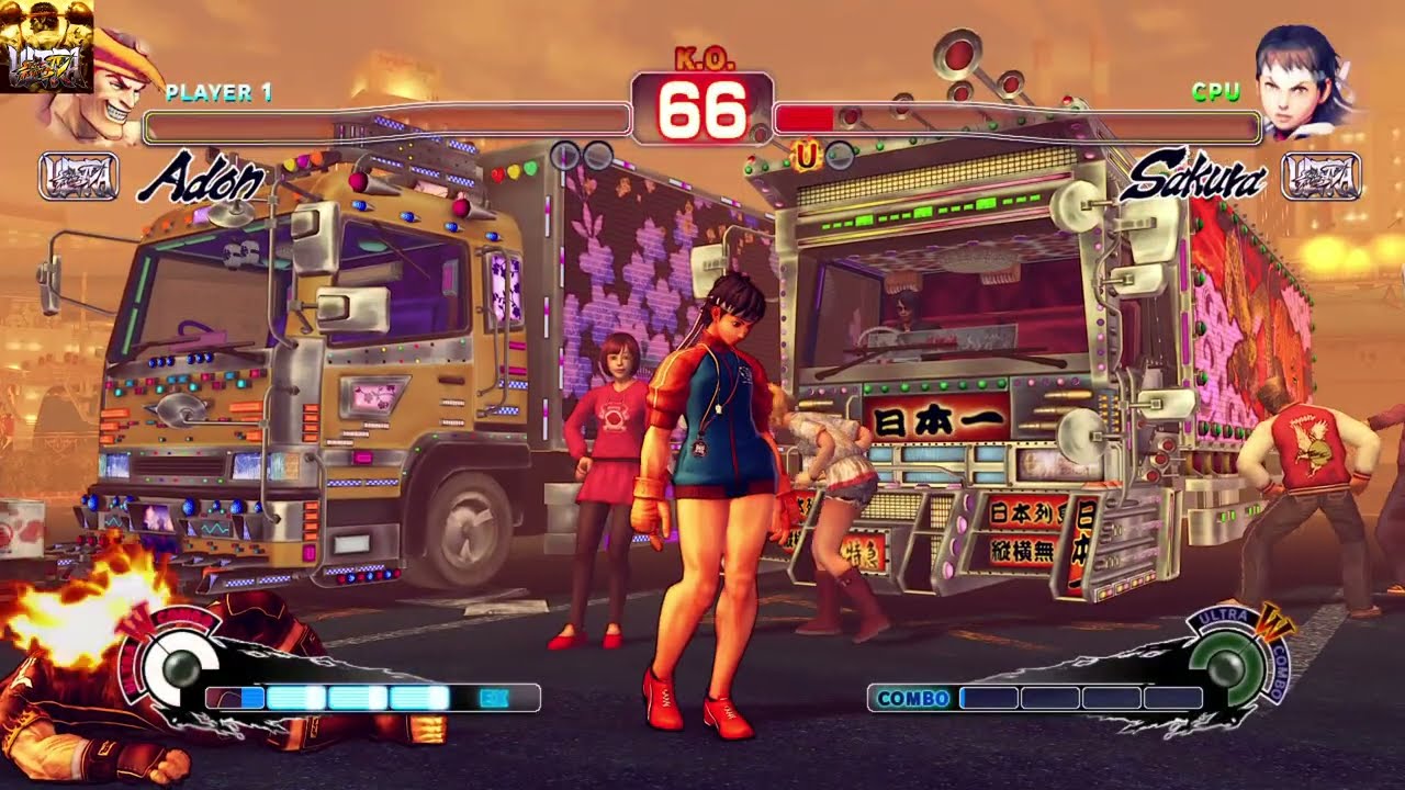 ADON VS SAKURA KASUGANO アドン対春日野さくらのバトル ULTRA STREET FIGHTER IV