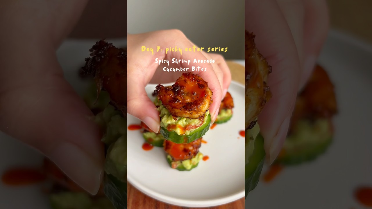 Spicy Shrimp Avocado Cucumber Bites | Day 7: Picky Eater Series #dairyfreefood