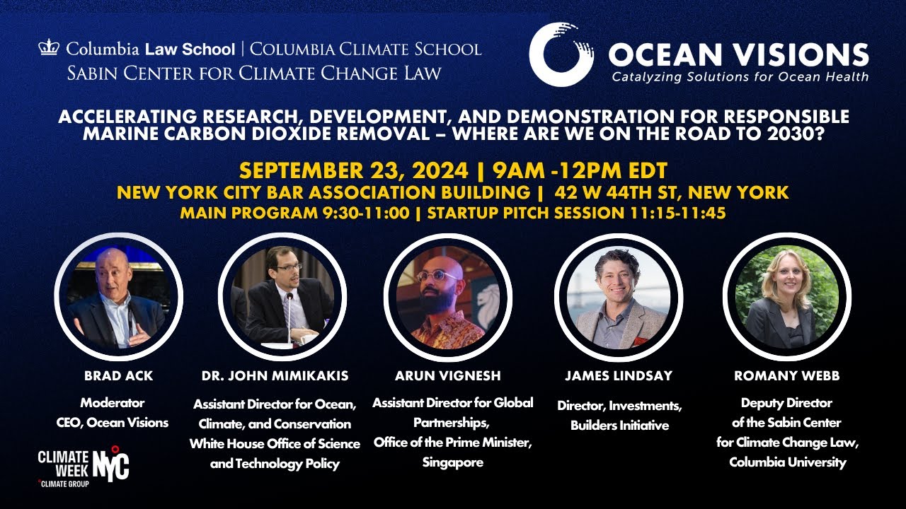 Climate Week NYC 2024 | Advancing Research, Development and Demonstration for mCDR
