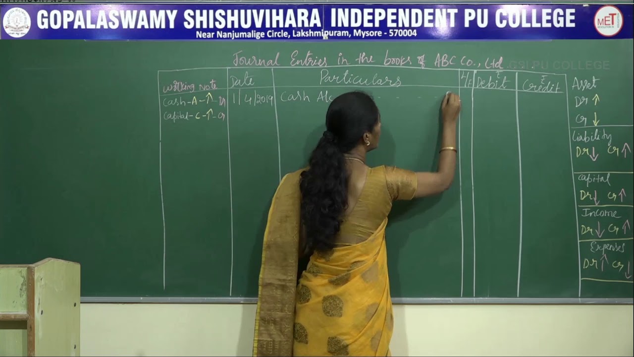 ACCOUNTANCY | 1st PUC | CH 03 | RECORDING OF TRANSACTION - SIMPLE JOURNAL ENTRY | S08