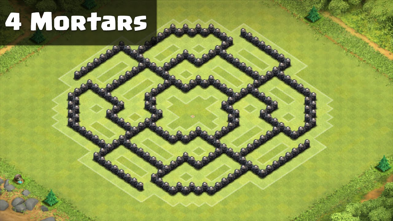 Clash of Clans - Town Hall 8 (TH8) Farming Base Octagon (Halloween Update/4 Mortars)