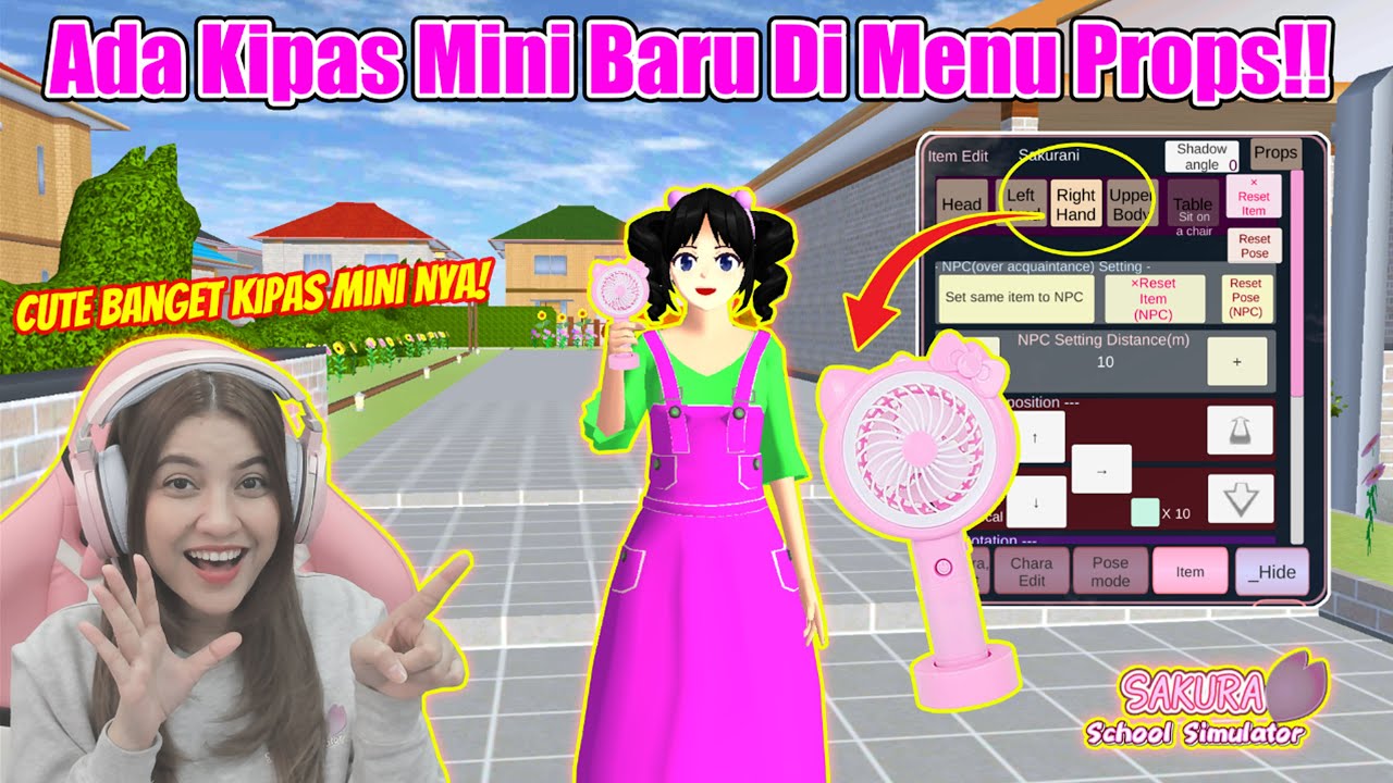 OMG..LUCU BANGET!! ADA MENU PROPS BARU KIPAS MINI IMUT!! SAKURA SCHOOL SIMULATOR - PART 607