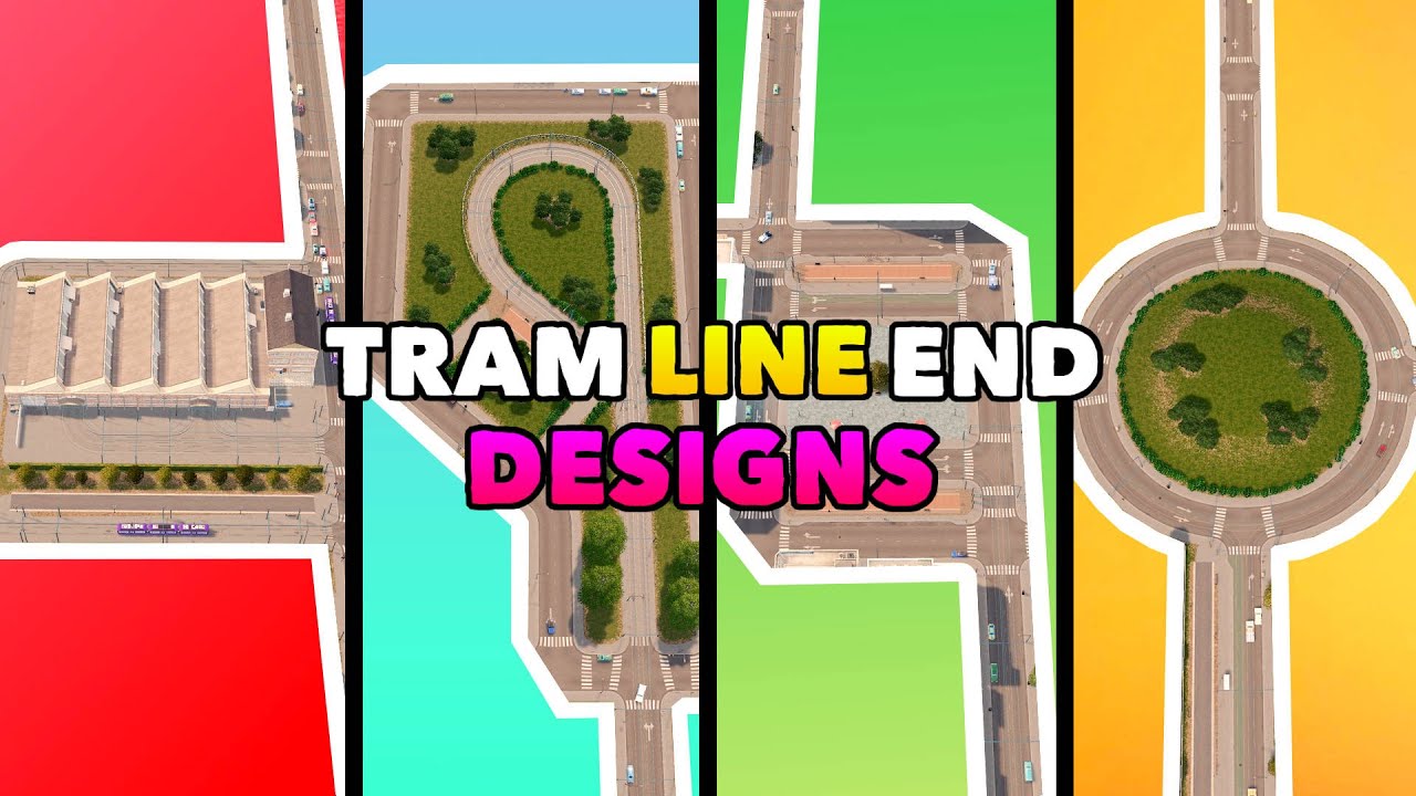 TOP 4 Tram terminus designs in Cities: Skylines | Tram Terminus Vanilla Builds | No Mods
